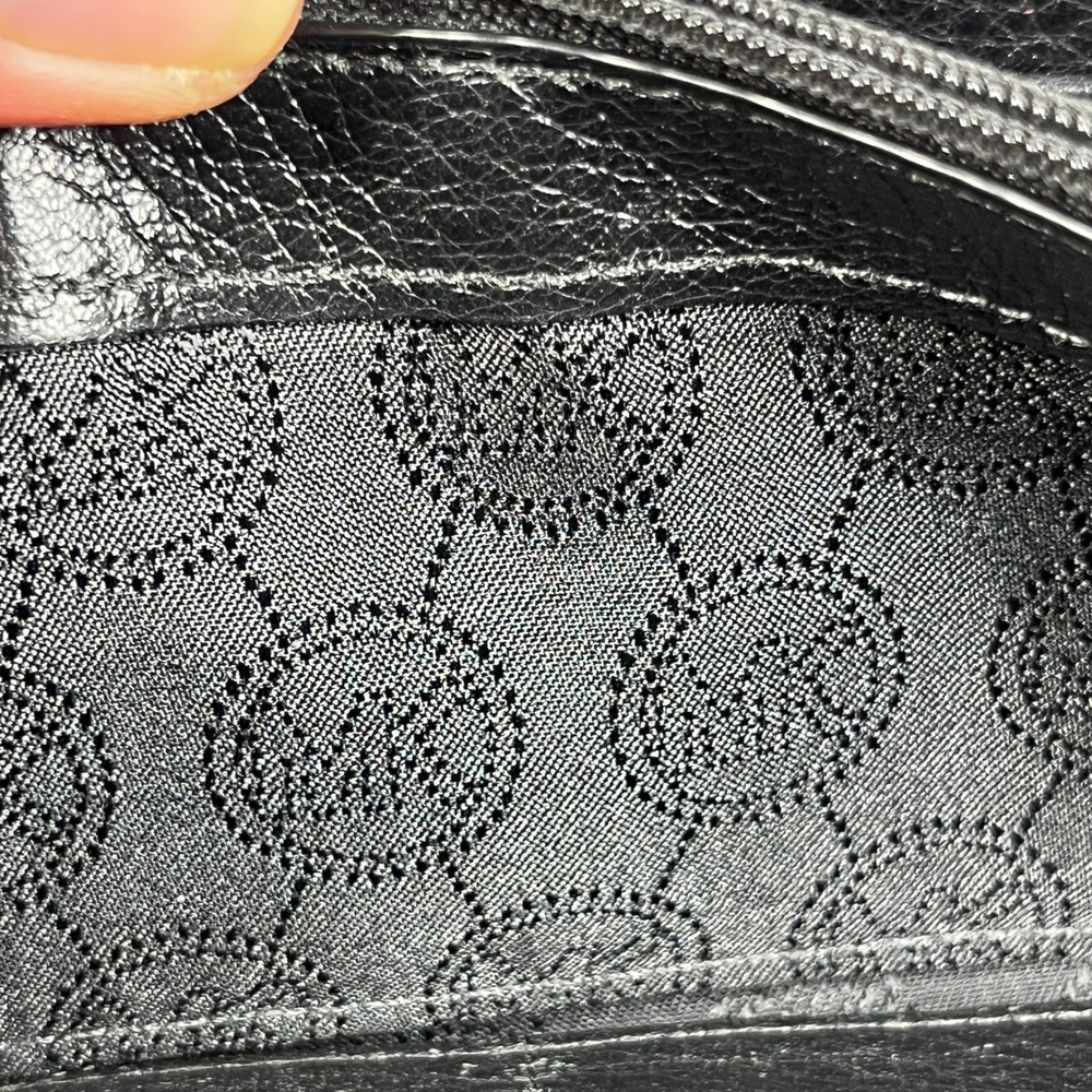Michael Kors Continental Fulton Flap Wallet Black Pebbled Leather Silver Logo - Picture 6 of 10